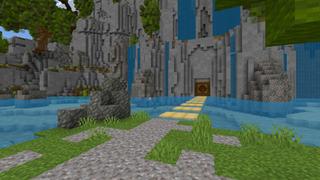 Screenshot of the Minecraft Bedrock Marketplace product Hidden Home Waterfall created by CrackedCubes.