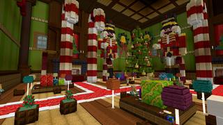 Screenshot of the Minecraft Bedrock Marketplace product Holiday Winter Mansion 2 created by CrackedCubes.