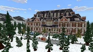 Screenshot of the Minecraft Bedrock Marketplace product Holiday Winter Mansion created by CrackedCubes.