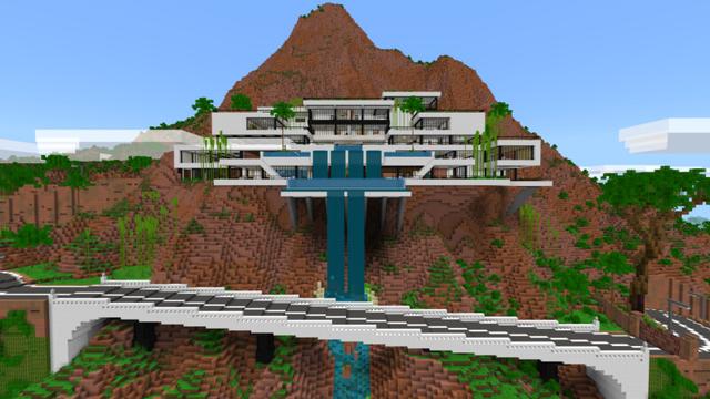 Screenshot of the Minecraft Bedrock Marketplace product Jungle Cliff Mansion created by CrackedCubes.