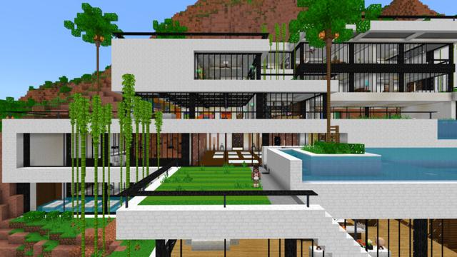 Screenshot of the Minecraft Bedrock Marketplace product Jungle Cliff Mansion created by CrackedCubes.