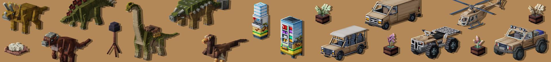 Panorama of the Minecraft Bedrock Marketplace product Jurassic Safari created by CrackedCubes.