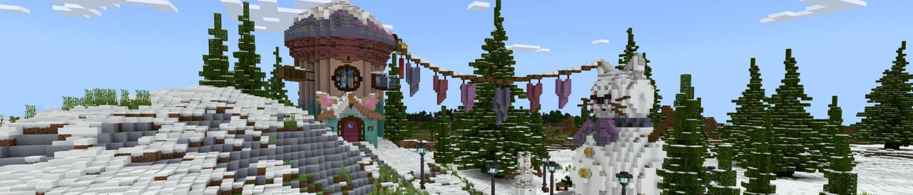 Panorama of the Minecraft Bedrock Marketplace product Kitty Cafe created by CrackedCubes.