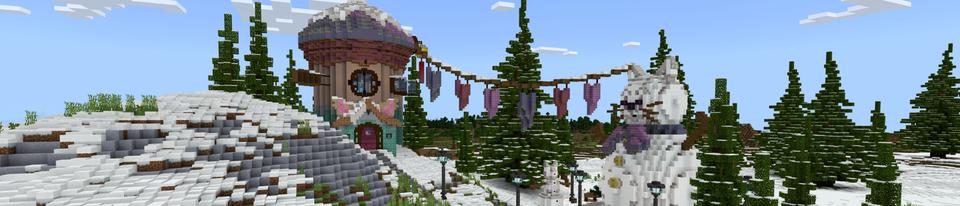Panorama of the Minecraft Bedrock Marketplace product Kitty Cafe created by CrackedCubes.