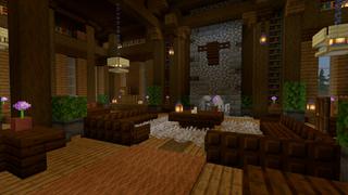 Screenshot of the Minecraft Bedrock Marketplace product Lake Mansion created by CrackedCubes.