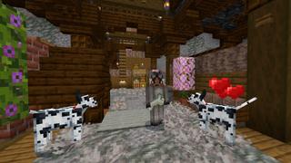 Screenshot of the Minecraft Bedrock Marketplace product Live in a Dog, with a Dog! created by CrackedCubes.