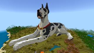 Screenshot of the Minecraft Bedrock Marketplace product Live in a Dog, with a Dog! created by CrackedCubes.