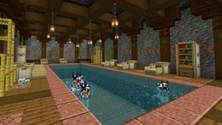 Screenshot of the Minecraft Bedrock Marketplace product Live in a Dog, with a Dog! created by CrackedCubes.