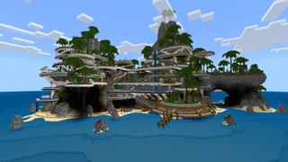 Screenshot of the Minecraft Bedrock Marketplace product Mansion Island created by CrackedCubes.