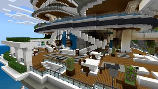 Screenshot of the Minecraft Bedrock Marketplace product Mansion Island created by CrackedCubes.