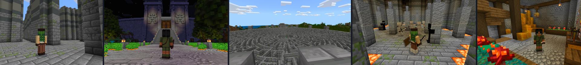 Panorama of the Minecraft Bedrock Marketplace product Maze Challenge 2 created by CrackedCubes.