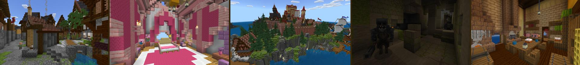 Panorama of the Minecraft Bedrock Marketplace product Medieval Island Kingdom created by CrackedCubes.