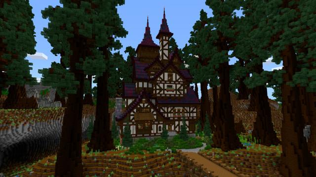 Screenshot of the Minecraft Bedrock Marketplace product Medieval Mansion created by CrackedCubes.