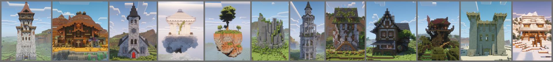 Panorama of the Minecraft Bedrock Marketplace product Medieval Structures Add-On (1.0) created by CrackedCubes.