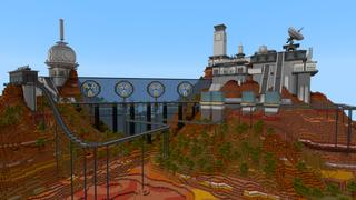 Screenshot of the Minecraft Bedrock Marketplace product Mesa Sci-Fi Base created by CrackedCubes.