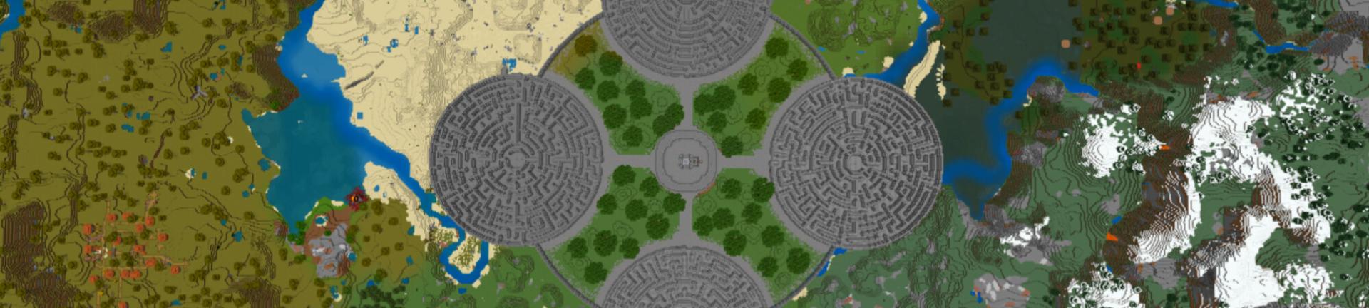 Panorama of the Minecraft Bedrock Marketplace product Mini Maze Challenge created by CrackedCubes.