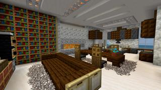 Screenshot of the Minecraft Bedrock Marketplace product Modern Deluxe Mansion created by CrackedCubes.