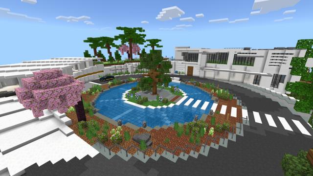 Screenshot of the Minecraft Bedrock Marketplace product Modern Hill Mansion created by CrackedCubes.