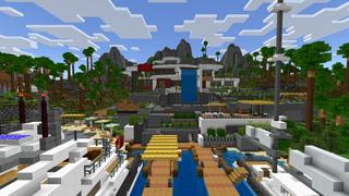 Screenshot of the Minecraft Bedrock Marketplace product Modern Mega Mansion created by CrackedCubes.
