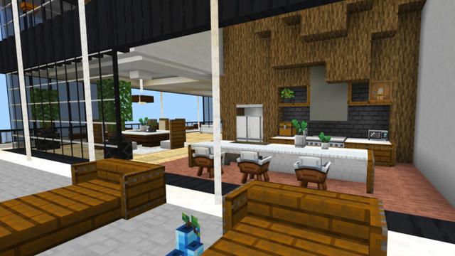 Screenshot of the Minecraft Bedrock Marketplace product Modern Tree Mansion created by CrackedCubes.