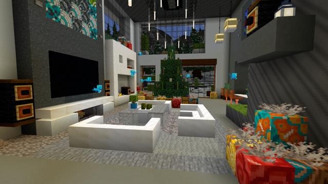 Screenshot of the Minecraft Bedrock Marketplace product Modern Winter Mansion created by CrackedCubes.