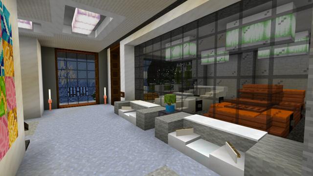 Screenshot of the Minecraft Bedrock Marketplace product Modern Winter Mansion created by CrackedCubes.