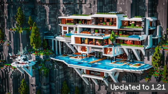 Thumbnail of the Minecraft Bedrock Marketplace product Mountainside Mansion created by CrackedCubes.