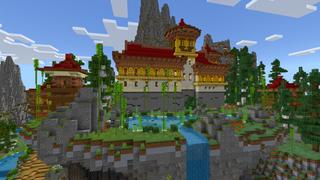Screenshot of the Minecraft Bedrock Marketplace product Mountainside Temple created by CrackedCubes.