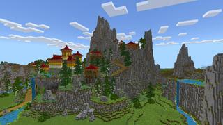 Screenshot of the Minecraft Bedrock Marketplace product Mountainside Temple created by CrackedCubes.