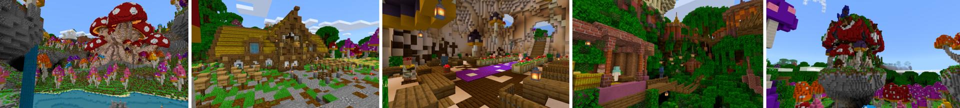 Panorama of the Minecraft Bedrock Marketplace product Mushroom World created by CrackedCubes.