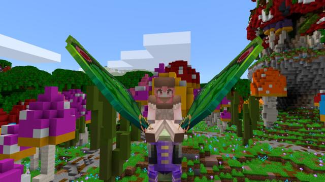 Screenshot of the Minecraft Bedrock Marketplace product Mushroom World created by CrackedCubes.