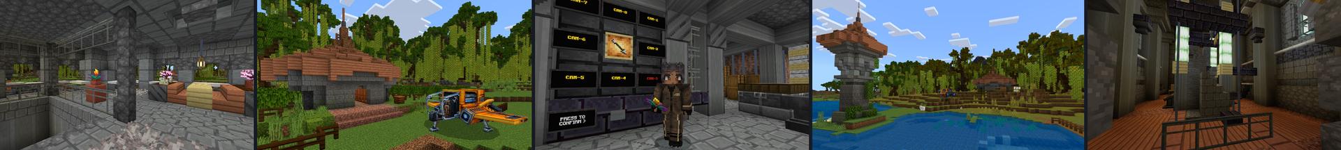 Panorama of the Minecraft Bedrock Marketplace product Nomad's Outpost created by CrackedCubes.