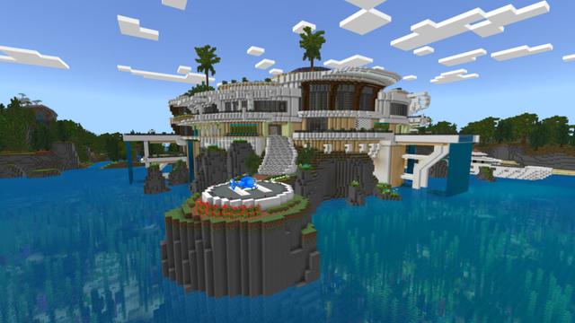 Screenshot of the Minecraft Bedrock Marketplace product Oceanic Modern Mansion created by CrackedCubes.