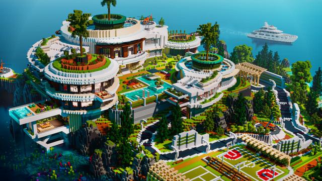 Thumbnail of the Minecraft Bedrock Marketplace product Mansão Oceânica Moderna created by CrackedCubes.