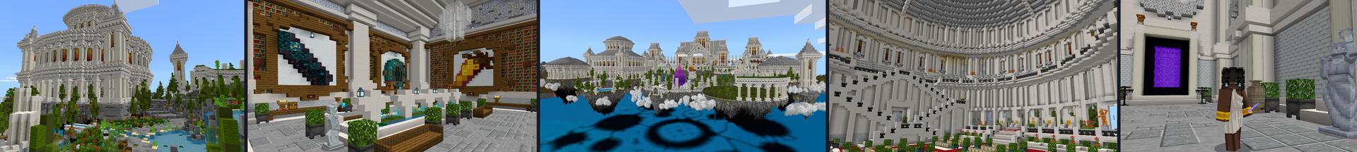 Panorama of the Minecraft Bedrock Marketplace product Olympus created by CrackedCubes.