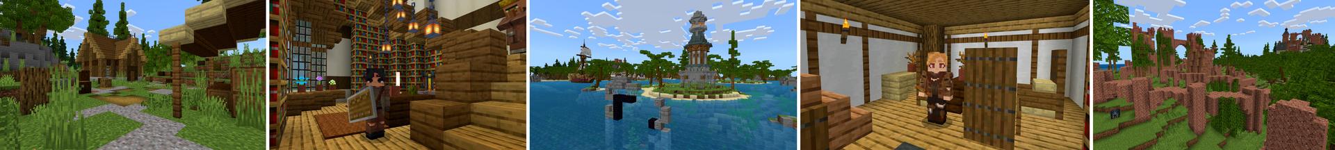 Panorama of the Minecraft Bedrock Marketplace product Only Two Hearts created by CrackedCubes.