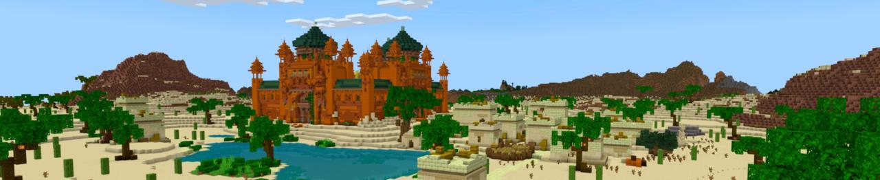 Panorama of the Minecraft Bedrock Marketplace product Palace of the Sun created by CrackedCubes.