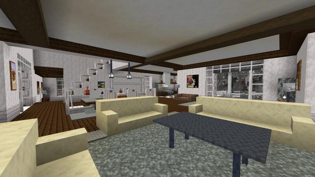Screenshot of the Minecraft Bedrock Marketplace product Pale Garden Suburban Home created by CrackedCubes.