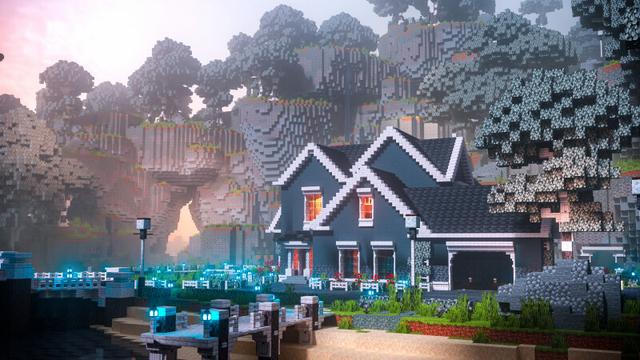 Thumbnail of the Minecraft Bedrock Marketplace product Pale Garden Suburban Home created by CrackedCubes.