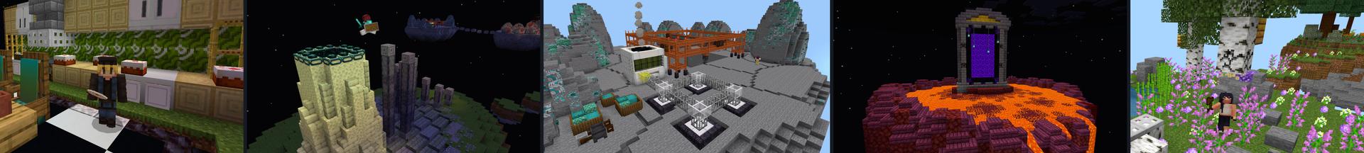 Panorama of the Minecraft Bedrock Marketplace product Parkour Survival Challenge created by CrackedCubes.