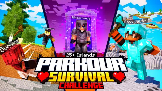 Thumbnail of the Minecraft Bedrock Marketplace product Parkour Survival Challenge created by CrackedCubes.