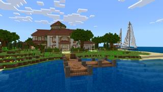 Screenshot of the Minecraft Bedrock Marketplace product Posh Beach Mansion created by CrackedCubes.
