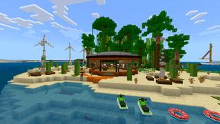 Screenshot of the Minecraft Bedrock Marketplace product Posh Island Mansion created by CrackedCubes.
