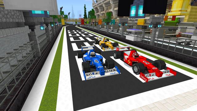 Screenshot of the Minecraft Bedrock Marketplace product Racing Speedway created by CrackedCubes.