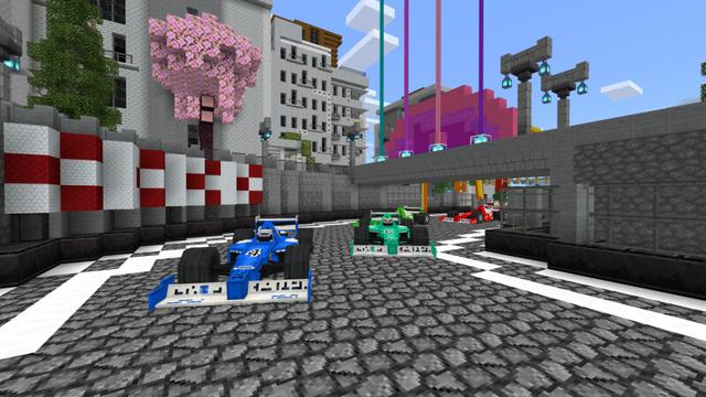 Screenshot of the Minecraft Bedrock Marketplace product Racing Speedway created by CrackedCubes.