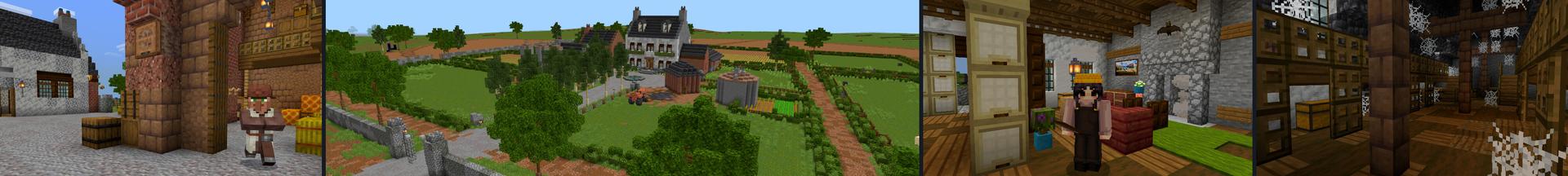 Panorama of the Minecraft Bedrock Marketplace product Realistic Farm 2 created by CrackedCubes.