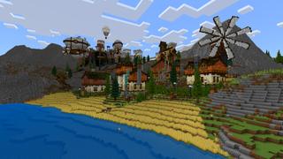 Screenshot of the Minecraft Bedrock Marketplace product Steampunk World created by CrackedCubes.