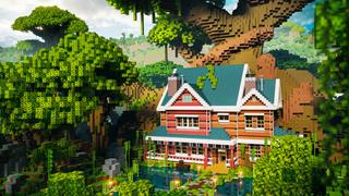 Thumbnail of the Minecraft Bedrock Marketplace product Suburban Jungle Home created by CrackedCubes.