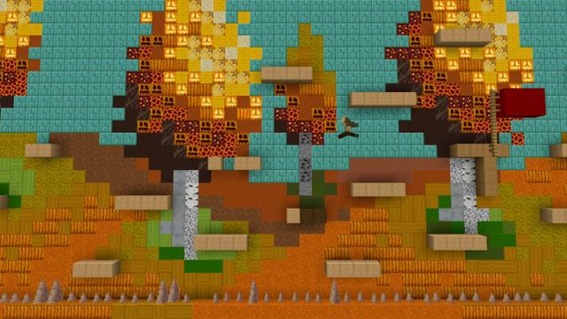 Screenshot of the Minecraft Bedrock Marketplace product Super 2D Platformer created by CrackedCubes.