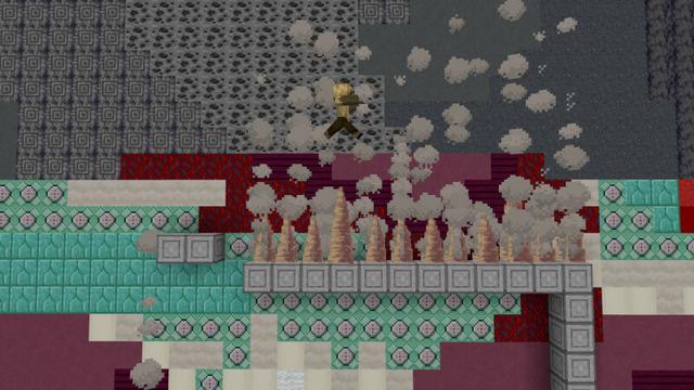 Screenshot of the Minecraft Bedrock Marketplace product Super 2D Platformer created by CrackedCubes.